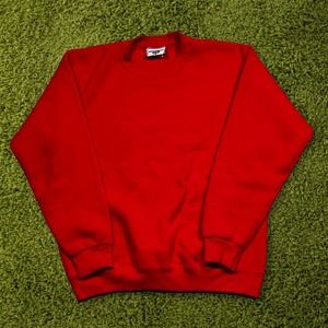 Vintage Made In USA Lee Blank Red Crewneck Sweatshirt